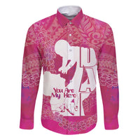 Pink Polynesia Father's Day Family Matching Off Shoulder Maxi Dress and Hawaiian Shirt Dad You Are My Hero