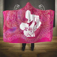Pink Polynesia Father's Day Hooded Blanket Dad You Are My Hero