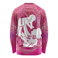 Pink Polynesia Father's Day Long Sleeve Shirt Dad You Are My Hero
