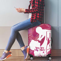 Pink Polynesia Father's Day Luggage Cover Dad You Are My Hero