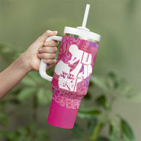 Pink Polynesia Father's Day Tumbler With Handle Dad You Are My Hero