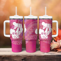 Pink Polynesia Father's Day Tumbler With Handle Dad You Are My Hero