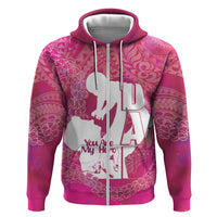 Pink Polynesia Father's Day Zip Hoodie Dad You Are My Hero