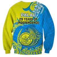 Palau Independence Day Sweatshirt Happy 29th Anniversary Polynesian Hammerhead Shark LT14 - Polynesian Pride
