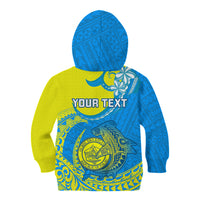 Personalised Palau Independence Day Kid Hoodie Happy 29th Anniversary Polynesian Hammerhead Shark LT14 - Polynesian Pride