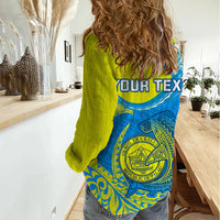 Personalised Palau Independence Day Women Casual Shirt Happy 29th Anniversary Polynesian Hammerhead Shark LT14 - Polynesian Pride