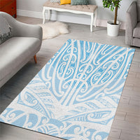 Blue New Zealand Puhoro Maori Tattoo Area Rug