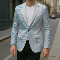 Blue New Zealand Puhoro Maori Tattoo Blazer