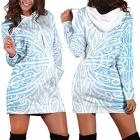 Blue New Zealand Puhoro Maori Tattoo Hoodie Dress