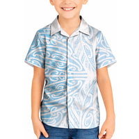 Blue New Zealand Puhoro Maori Tattoo Kid Hawaiian Shirt LT14 Kid Blue - Polynesian Pride