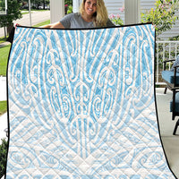 Blue New Zealand Puhoro Maori Tattoo Quilt