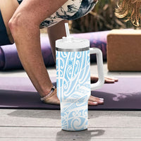 Blue New Zealand Puhoro Maori Tattoo Tumbler With Handle
