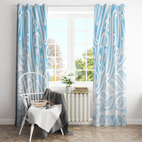 Blue New Zealand Puhoro Maori Tattoo Window Curtain