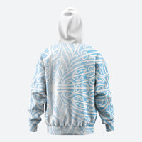 Blue New Zealand Puhoro Maori Tattoo Zip Hoodie