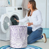 Purple New Zealand Puhoro Maori Tattoo Laundry Basket