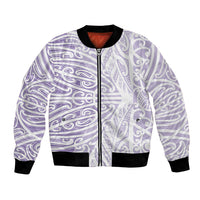 Purple New Zealand Puhoro Maori Tattoo Bomber Jacket