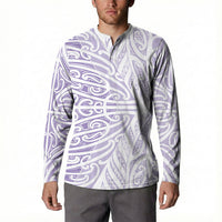 Purple New Zealand Puhoro Maori Tattoo Button Sweatshirt