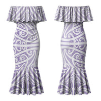 Purple New Zealand Puhoro Maori Tattoo Family Matching Mermaid Dress and Hawaiian Shirt LT14 Mom's Dress Purple - Polynesian Pride