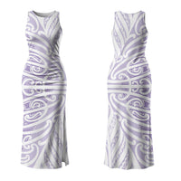 Purple New Zealand Puhoro Maori Tattoo Family Matching Tank Maxi Dress and Hawaiian Shirt LT14 Mom's Dress Purple - Polynesian Pride