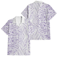 Purple New Zealand Puhoro Maori Tattoo Family Matching Tank Maxi Dress and Hawaiian Shirt LT14 Dad's Shirt - Short Sleeve Purple - Polynesian Pride