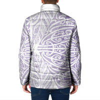 Purple New Zealand Puhoro Maori Tattoo Padded Jacket
