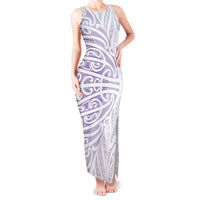 Purple New Zealand Puhoro Maori Tattoo Tank Maxi Dress