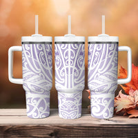 Purple New Zealand Puhoro Maori Tattoo Tumbler With Handle