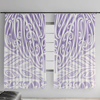 Purple New Zealand Puhoro Maori Tattoo Window Curtain