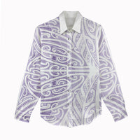 Purple New Zealand Puhoro Maori Tattoo Women Casual Shirt