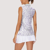 Purple New Zealand Puhoro Maori Tattoo Women Sleeveless Polo Shirt