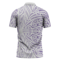 Purple New Zealand Puhoro Maori Tattoo Zipper Polo Shirt