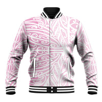 Pink New Zealand Puhoro Maori Tattoo Baseball Jacket