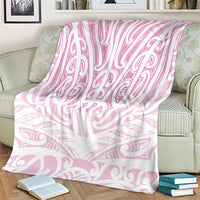Pink New Zealand Puhoro Maori Tattoo Blanket