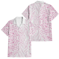 Pink New Zealand Puhoro Maori Tattoo Family Matching Short Sleeve Bodycon Dress and Hawaiian Shirt LT14 Dad's Shirt - Short Sleeve Pink - Polynesian Pride