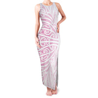 Pink New Zealand Puhoro Maori Tattoo Family Matching Tank Maxi Dress and Hawaiian Shirt