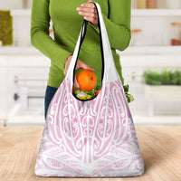 Pink New Zealand Puhoro Maori Tattoo Grocery Bag