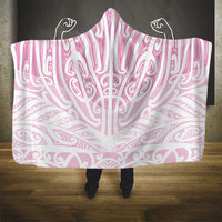 Pink New Zealand Puhoro Maori Tattoo Hooded Blanket