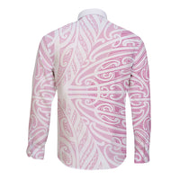 Pink New Zealand Puhoro Maori Tattoo Long Sleeve Button Shirt