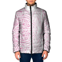 Pink New Zealand Puhoro Maori Tattoo Padded Jacket
