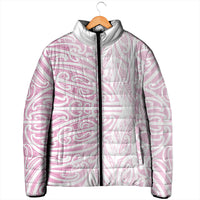 Pink New Zealand Puhoro Maori Tattoo Padded Jacket