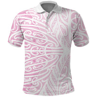 Pink New Zealand Puhoro Maori Tattoo Polo Shirt LT14 Pink - Polynesian Pride