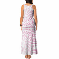 Pink New Zealand Puhoro Maori Tattoo Tank Maxi Dress LT14 - Polynesian Pride