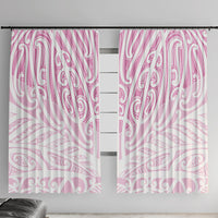 Pink New Zealand Puhoro Maori Tattoo Window Curtain