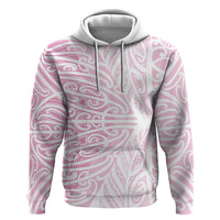 Pink New Zealand Puhoro Maori Tattoo Zip Hoodie