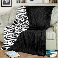 Black New Zealand Puhoro Maori Tattoo Blanket