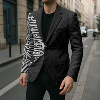 Black New Zealand Puhoro Maori Tattoo Blazer