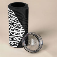 Black New Zealand Puhoro Maori Tattoo 4 in 1 Can Cooler Tumbler