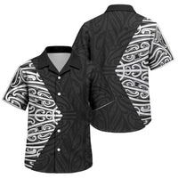 Black New Zealand Puhoro Maori Tattoo Family Matching Off The Shoulder Long Sleeve Dress and Hawaiian Shirt LT14 Son's Shirt Black - Polynesian Pride