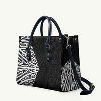 Black New Zealand Puhoro Maori Tattoo Leather Bag