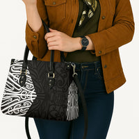 Black New Zealand Puhoro Maori Tattoo Leather Bag
